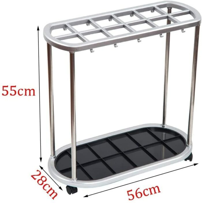 XHALERY Umbrella Rack Stand, Umbrella Holder,Umbrella Stands Umbrella Stand, 12 Holes And 10 Hooks Umbrella Drain Stand, Can Store Long And Short