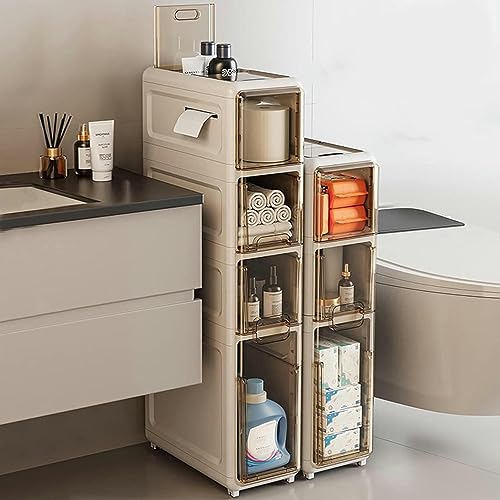Bathroom Storage Cabinet, Waterproof Bathroom Cabinets, Floor Standing Display Cabinet, Home Storage Furniture Organizer Unit for Office Kitchen