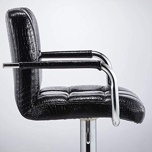 SDFGH Hydraulic Bar Stool Dining Chairs with Backrest 360° Swivel Adjustable Height PU Upholstered Seat Assembled Pub Home