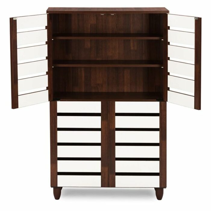 LUKEO Finished Wooden Door Shoe Cabinet 4 Door Shoe Cabinet Shoe Shelf Organizador De Home Furniture
