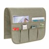 SyMax Sofa Armrest Storage Organizer with 6 Pockets Chair Non-Slip Armchair Caddy for Recliner Remote Holder, TV Control, Cell Phone (Beige)