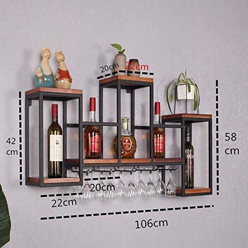 EYLINK Wine Racks,Modern Wall-Mounted Metal Household Modern Wall-Mounted Wine Bottle Hanging Goblet Rack Storage Rack Home Kitchen