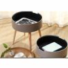 FRDTSG Bedroom Small Simple Bedside Table Nordic Children's Room Storage Cabinet Cute Narrow Round Side Table Double Drawer