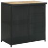 WALNUT Kitchen Bar Tables and Chairs Set Dining Room High Top Counter Height Table Set for 2 Poly Rattan Black
