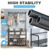 Coat Rack Stand with Shoe Rack, Free Standing Coat Stand with 8 Hooks, Free Standing Hall Tree, Shoe Rack with Coat Hanger for Hallway, Entryway,
