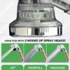 EcoNour Shower Head Powerful Flow with Beads Filter Pressure Boosting Shower Head Spray with 3 Modes Water Saving Bathing for Adults Children Pet