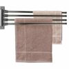 Tredoni 40cm Swivel Towel Bar 4-Arms - Wall-Mounted Polished Chrome Towel Rail (4 Bars)