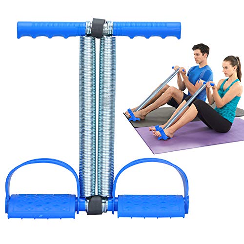 Covvy Elastic Sit Up Pull Rope Dual Spring Tension Foot Pedal Abdomen Leg Exerciser Tummy Trimmer Equipment Bodybuilding Expander for Fitness Yog