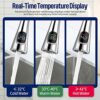 yeulluey Kitchen Taps with Pull Out Spray, Temperature Display Kitchen Sink Taps High Arc Single Handle Kitchen Mixer Taps 1 Hole Commercial Kitc