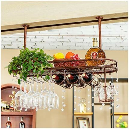 Simple Inverted Wine Rack Vintage Multi-Function Creative Living Room Display Wine Glass Holder Household Goblet Holder Adjustable Height Bar Res