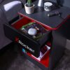 X-Rocker Carbon-Tek Gaming Bedside Table Unit with Built-in Wireless Charging and Ambient RGB Lighting, Gaming Bedroom Furniture Single Side Cabi