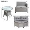 CZDYUF 4-piece Resin Wicker Patio With Round Table, Gray Cushion Furniture Set Sofa-type Garden Pool Balcony