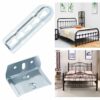4 Pairs Bed Angle Bed Connector Bed Fittings Height Adjustable for Slatted Base Cushion Centre Bar Support Centre Beam Connector Galvanised Steel