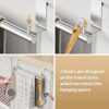 VEHHE Over The Door Towel Rail - Kitchen Towel Rail- Over Tea Towel Holders Bar with 2 Hooks - 2 Pcs Dish Towel Holder for Kitchen | Silver