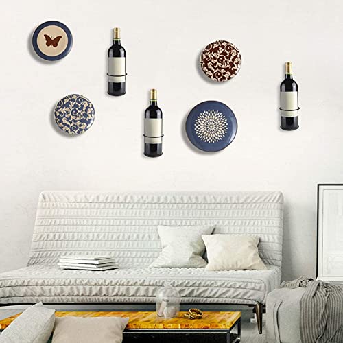 Anlayliay Wine Wall Holder, 6 Pack Wall Mounted Wine Rack, Metal Wine Bottle Display Holder for Wine Storage Wall Wine Theme Decor