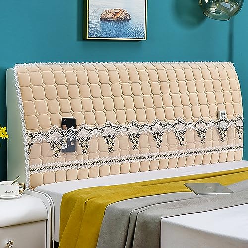 RTYHN Velvet Headboards Covers All-Inclusive Slipcover Bed Head Cover Slip Protector Cover Washable Thicken Elastic Bedside Decoration Protection