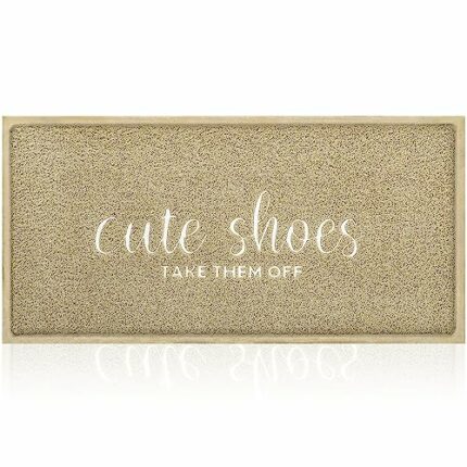 Outdoor Welcome Mat for Funny Outside Home Entry Mats Cute Shoes Take Them Off Entryway Large 18 x 47 inch for Bedroom Shoe Scraper Non Slip PVC