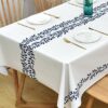 Yofori Table Cloth Wipe Clean Tablecloth Wipeable PVC Waterproof Rectangular Table Cover Plastic Table Protecter for Kitchen Outdoor (137x180cm,