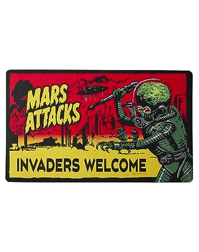 Spirit Halloween Mars Attacks! Invaders Welcome Doormat | Officially Licensed | Movie Décor | Halloween Decorations | Door Décor