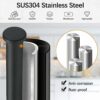 HASA Zone Black Bathroom Accessories Set of 7, 42 CM Towel Rail Wall Mounted, Towel Holders For Bathrooms Toilet Roll Holder Self Adhesive Hooks