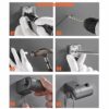 ANMEISH Shower Head Holder with Hook, All Metal Adjustable Shower Holder Bracket No Drilling, Universal Adhesive Shower Head Holder Wall Mounted