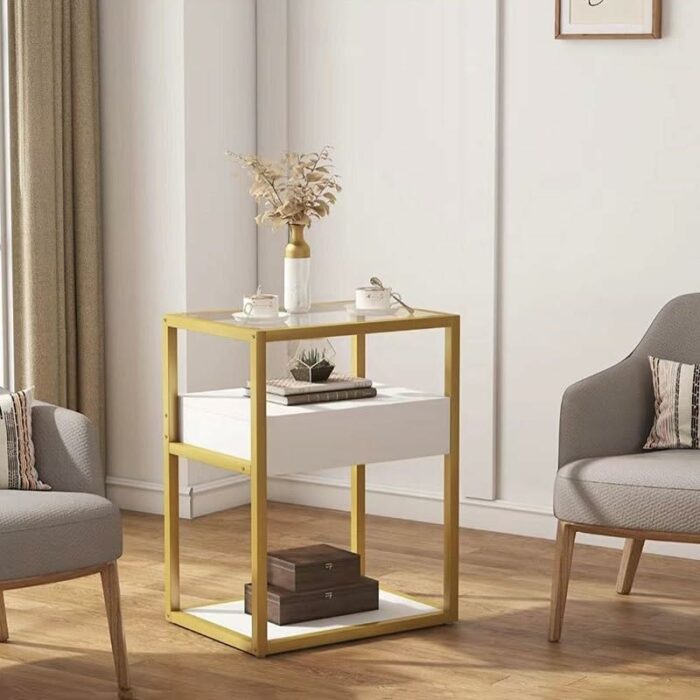 EYHLKM Bedside Cabinet Small Storage Shelf Bedroom Bedside Table Storage Lockers Household