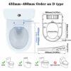 Combined Toilet Seats Bidet with Non Electric Self Cleaning Dual Nozzles Separated Rear & Feminine Natural Water Spray, Soft Closed, Easy DIY Ins