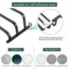 Towel Rail Self Adhesive, JiGiU Towel Holder Hanger 40cm/16inch Triple Towel Shelf bar with 5 Hooks Aluminum Multi-Function Towel Rack Wall Mount