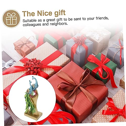 Abaodam home decoration desktop ornament mini toy outdoor decor resin peacock figurine miniature toys couple creative adornment creative ornament