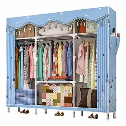 JYDQM Simple Large Capacity Non-woven Storage Cabinet, Folding Wardrobe Bedroom Furniture (Color : Argento)