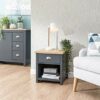 GFW Lamp Table, Engineered Wood, Slate Blue, 45 x 45 x 50 cm