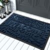 Yimobra Welcome Front Door Mat Outdoor, Heavy Duty Durable Non Slip Doormats, Rubber Backing, Low-Profile Entrance Rugs, Absorbent Resist Dirt, E