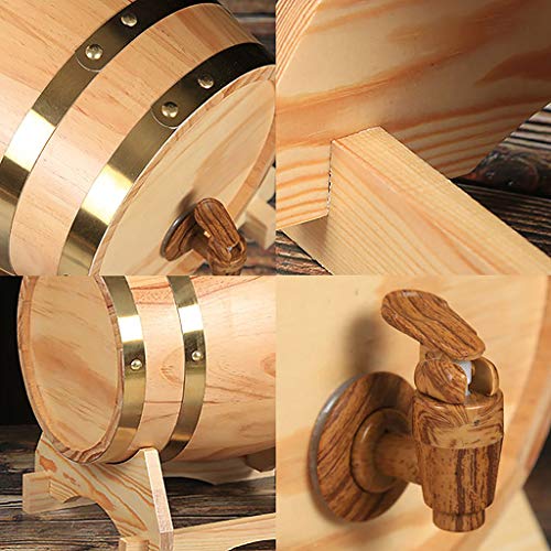 Stylish Simplicity Wine Shelf Oak Barrel Wine Barrel Wine Red Wine Barrel Household with Faucet Brewed Wine, PIBM, b, 3L