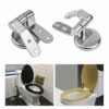 Zinc Alloy Toilet Seat Hinges Chrome Finished Toilet Seat Fittings and Fixtures Perfect Replacement Hinges for Most Wooden Resin MDF Toilet Seats