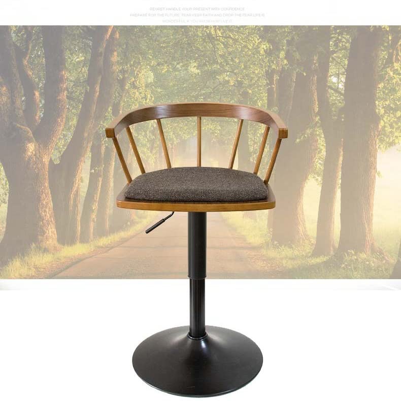 DINGZZ Solid Wood Nordic Swivel Bar Chairs Backrest Bar Stools Home Kitchen Furniture Height Adjustment Bar Chair Dining Chair (Color : Argento,