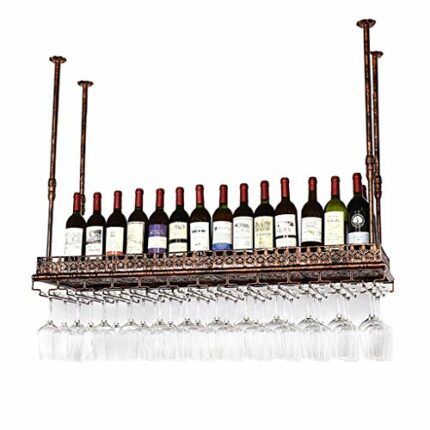 Stylish Simplicity Down Wine Rack Bar Creative Display Stand Vintage Wrought Iron Wine Rack - Restaurant Kitchen Bar Decoration Storage Rack Adju