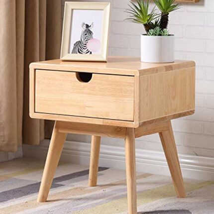 DINGZZ Solid Wood Bedside Table Walnut Color Japanese Style Bedside Table Locker Bedroom Locker Bedside Table (Color : D)