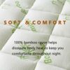 Bamboo Mattress Topper Short Queen Size, Cooling Extra 3 Inch Thick Breathable Mattress pad, 8-21”Deep Pocket Soft Quilted Fitted Mattress Cover