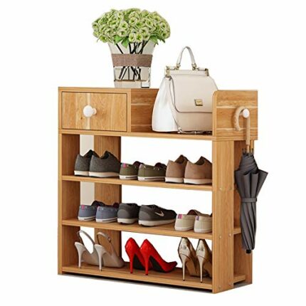 ZTTTD Multi-layer Simple Shoe Shelf Home Simple Household Dustproof Shoe Cabinet, Wooden Shoe Rack (Size : 4 layers)