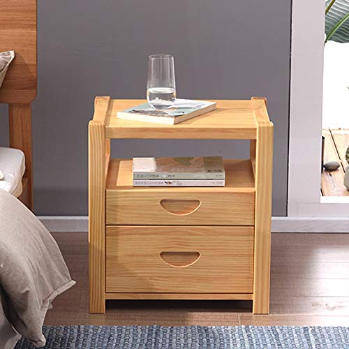 LUKEO Bedside Table Solid Wood Simple Bedroom Bedside Table, Mini Locker Multifunctional Bedside Table