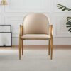 LUKEO Armrest Dining Chairs Metal Comfortable Backrest Upholstered Chair Kitchen Furniture