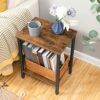 MAHANCRIS End Table, Side Table with Storage Shelf, Nightstand for Small Spaces, Industrial Bedside Table, Steel Frame, sofa side table for Livin