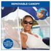 Aqua Leisure Luxury Oversized Pool Lounger Soft, Cool, Fabric, UPF 50 removable sunshade with mesh windows, Convenient drink holder and carry han