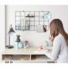 iDesign 28834 Makeup Mirror, Small and Round Dressing Table Mirror Made of Plastic, Adjustable Bathroom Mirror with Tray for Makeup and Jewellery