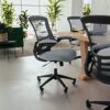 Flash Furniture Office Chair, Ergonomic Office Chair with Mesh Back Support, Contoured and Height Adjustable Seat and Tilt Lock Lever, Grey, 64.7