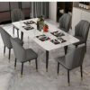 dining chair Kitchen Dining Room Furniture Chairs Dining Chairs Water Proof PU Leather Side Chair With Black Steel Legs Kitchen Living Room Loung