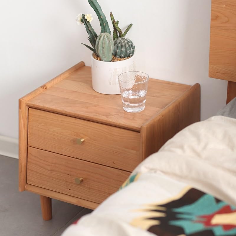 N/A Large Storage Space Storage Bedroom Bedside Small Corner Cabinet Solid Wood Bedside Table