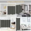 6 Panel Folding Privacy Screen, 10 ft. Extra Wide Partition Room Divider Portable Office Walls Dividers Room Separator, Grey