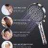 Shower Head High Pressure - YEAUPE Handheld Powerful Flow Shower Heads with Beads Filter Pressure Boost Water Saving 6 Modes for Hard Water Low W