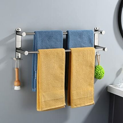 ANBOO 43-75cm Retractable Towel Rail Wall Mounted, No-Punch Wall Mounted Towel Rail, 304 Stainless Steel Towel Rail for Bathroom, Kitchen